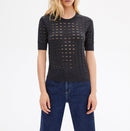 Eric Bompard - Pull Ras De Cou Point Cœur Coton Bio Et Cachemire - Anthracite - Femme