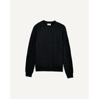 Jersey Cuello Redondo Trenzas Y Canalé - Negro - Hombre