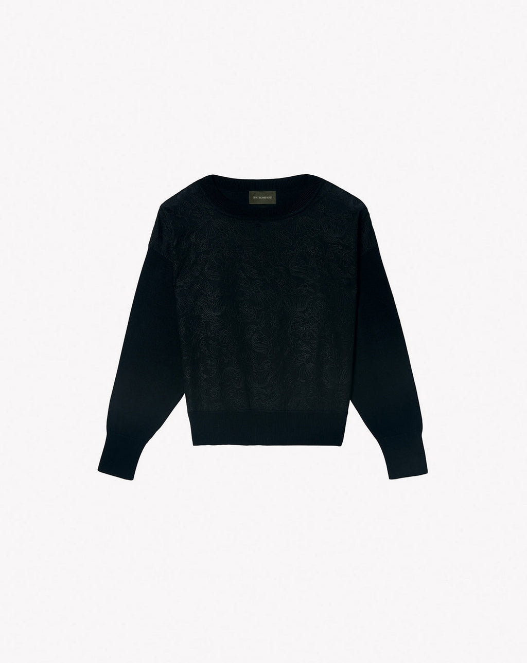 Jersey Cuello Redondo Bordado Miami - Negro - Mujer