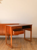 Bureau Scandinave En Teck - Pieds Traineaux - Design - 1960