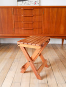 Petit Tabouret En Bois Pliant - 1970