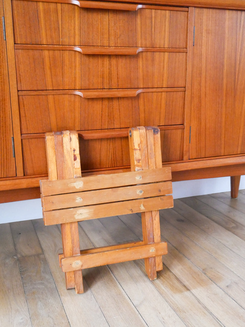 Petit Tabouret En Bois Pliant - 1970