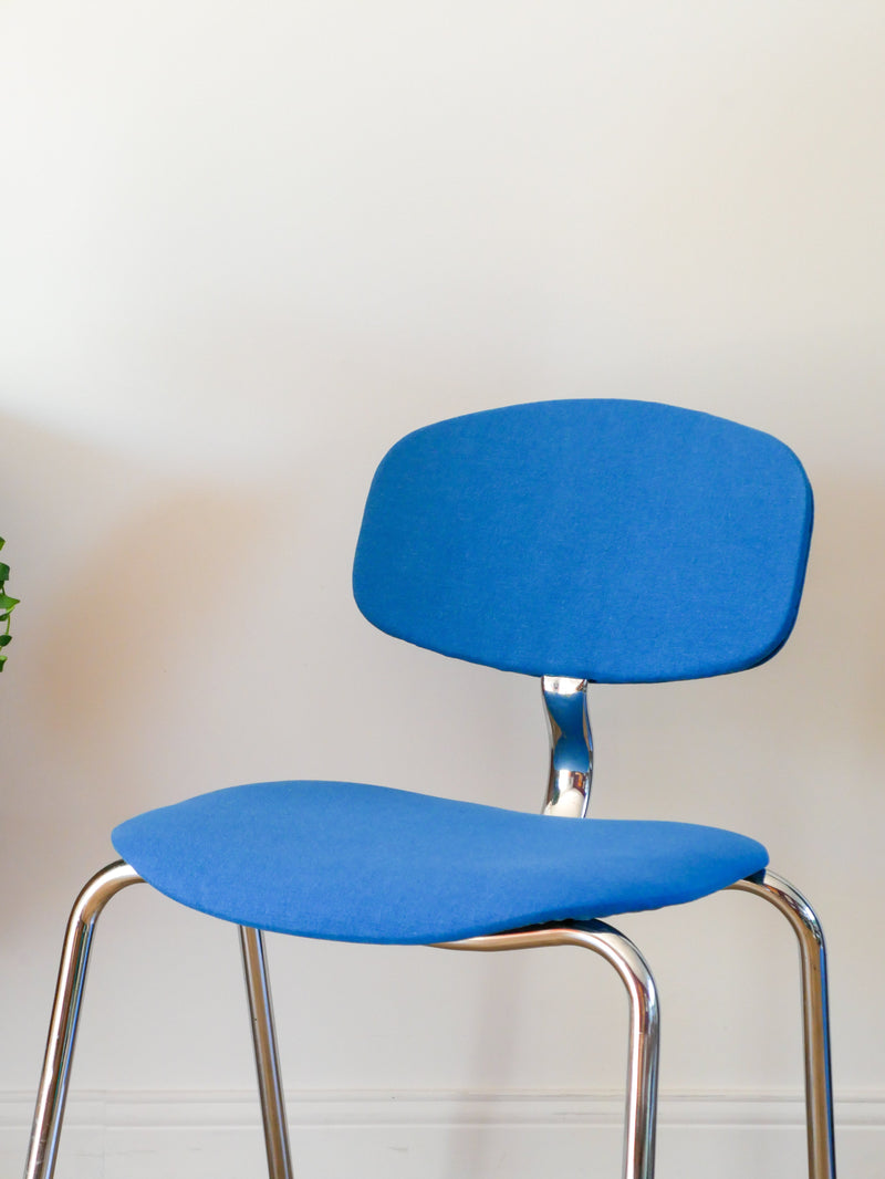 Chaise Strafor Par Pierre Paulin - Retapissées Bleu Klein - 1970