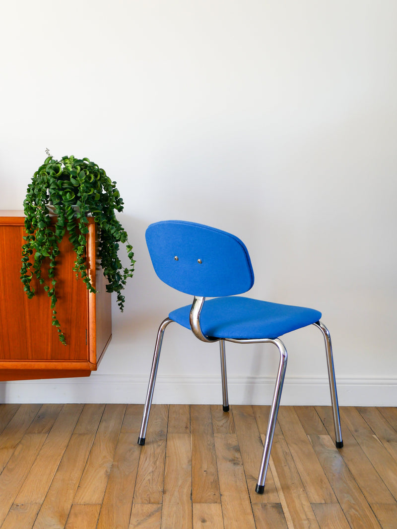 Chaise Strafor Par Pierre Paulin - Retapissées Bleu Klein - 1970