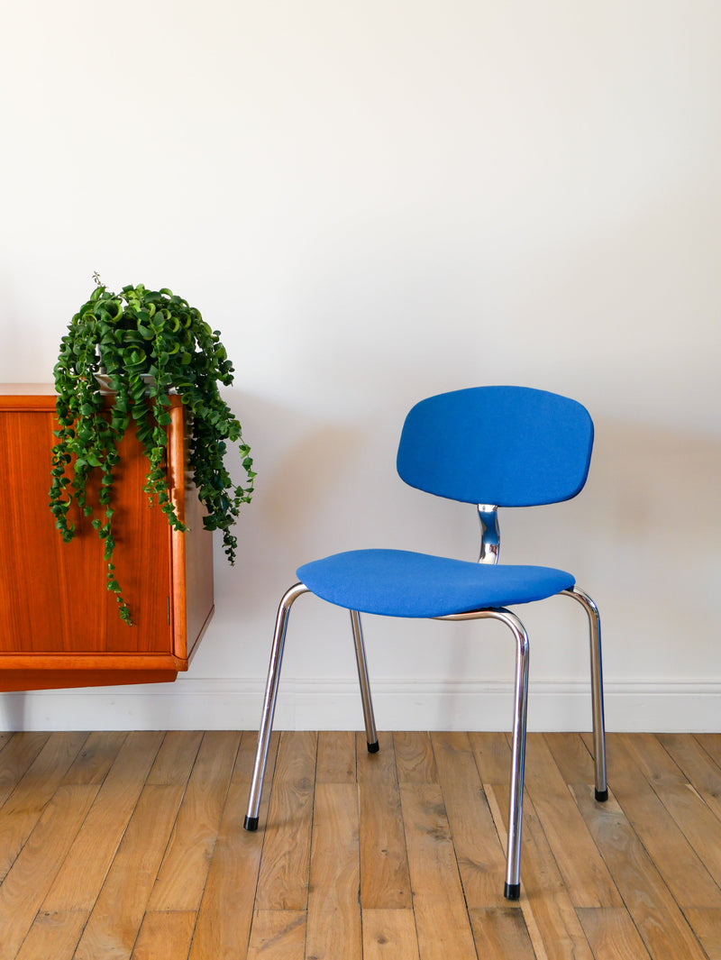 Chaise Strafor Par Pierre Paulin - Retapissées Bleu Klein - 1970