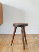 Tabouret Tripode En Bois - Brutaliste - 1950