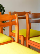 Ensemble De 4 Chaises En Pin Et Laine Bouillie - Vert - Entièrement Retapissées - Design Scandinave - 1960