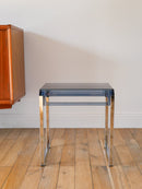 Petite Table D'Appoint En Plexi Et Chrome - Jacques Hitier Pour Prisunic - Design - 1970