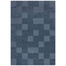 tapis bleu a damier en laine de haute qualite;#couleur_bleu
