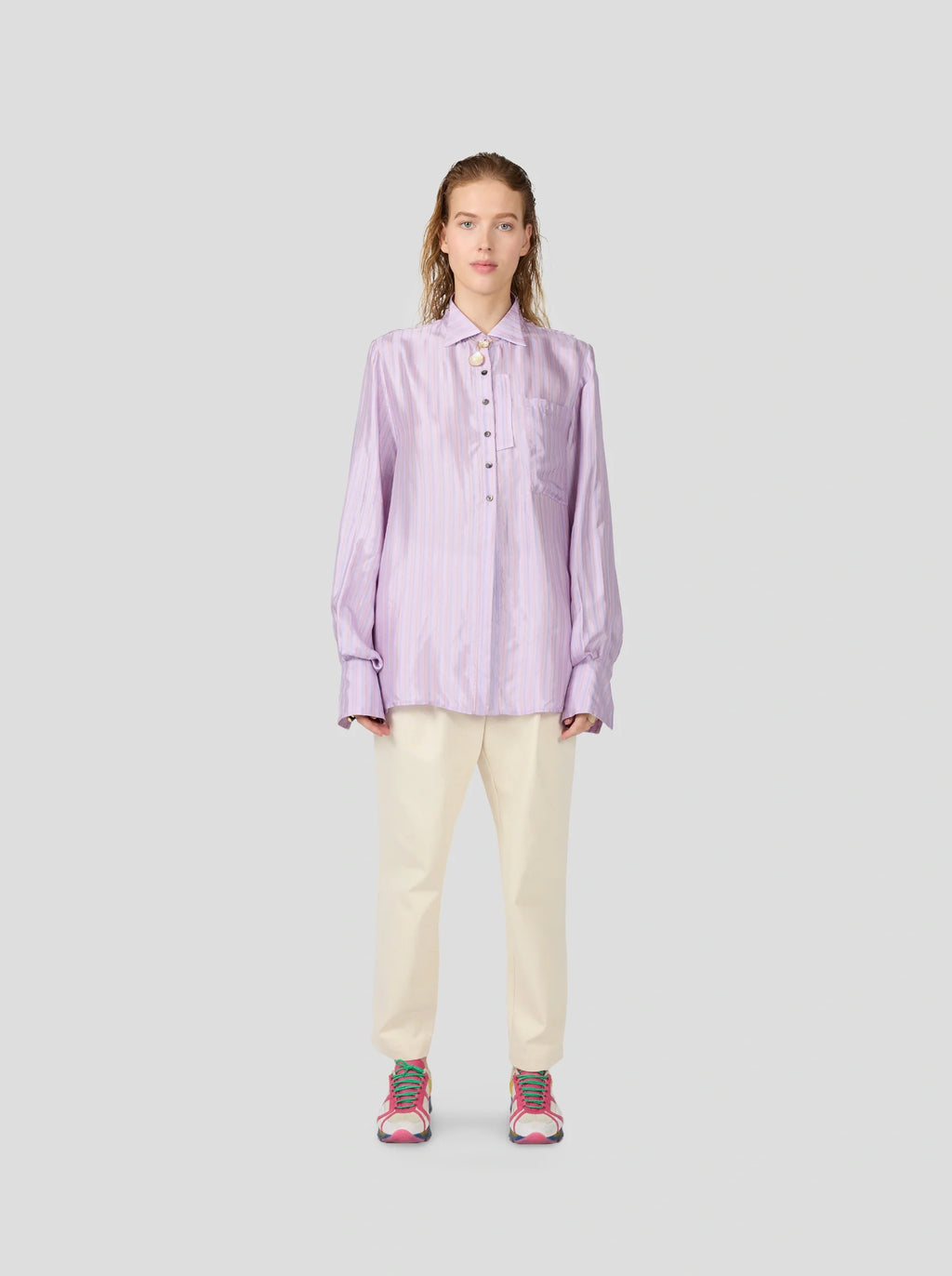 Chemise Mogador In Misty Stripes