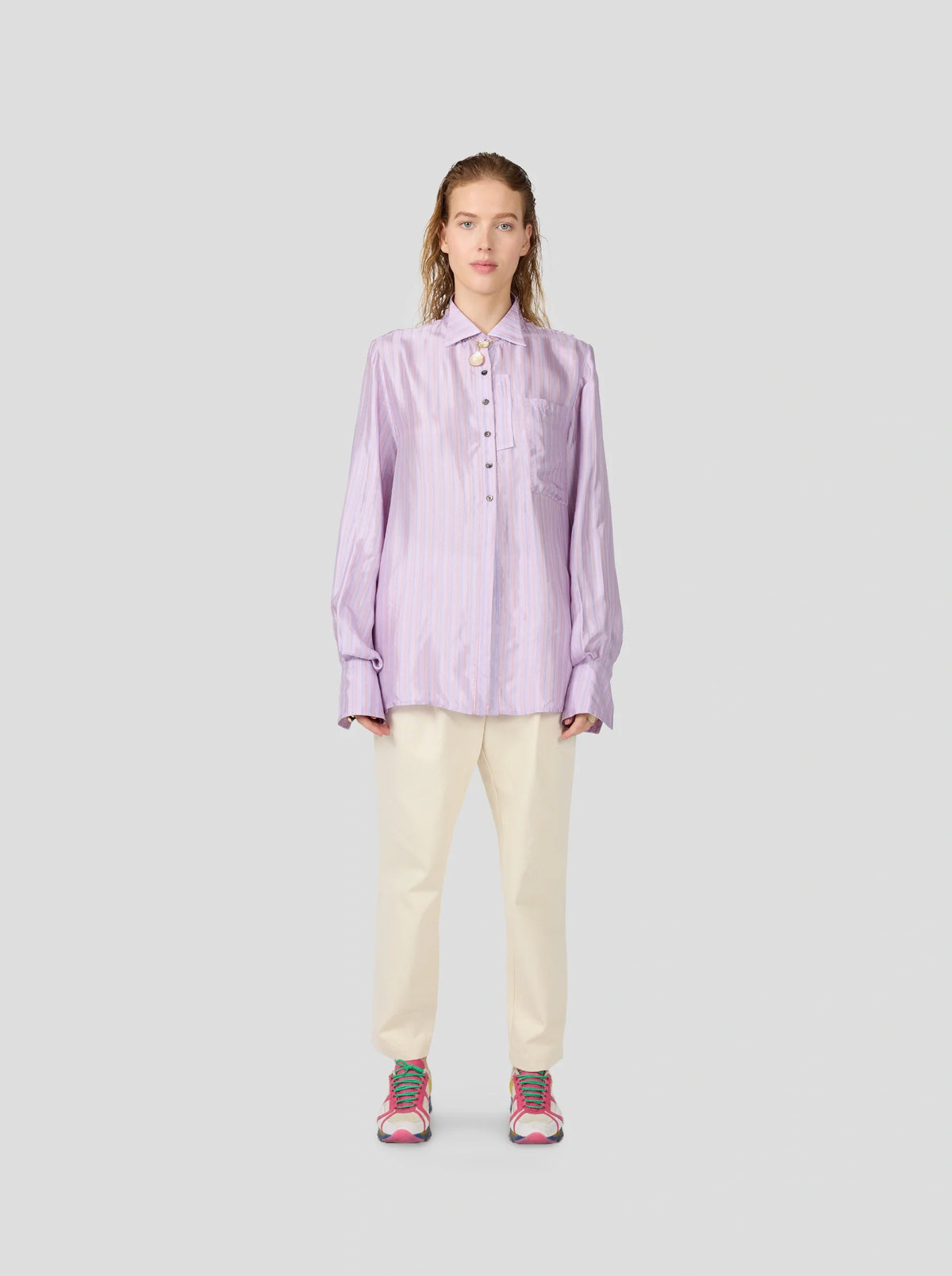 Chemise Mogador In Misty Stripes