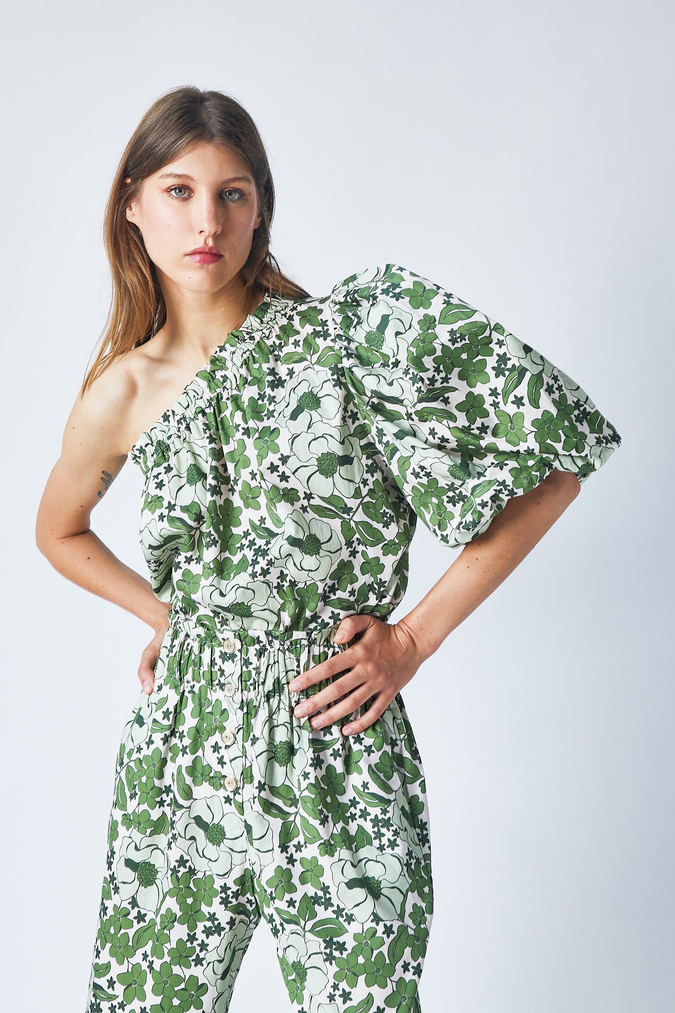 Top Mona - Green Bloom - Mujer