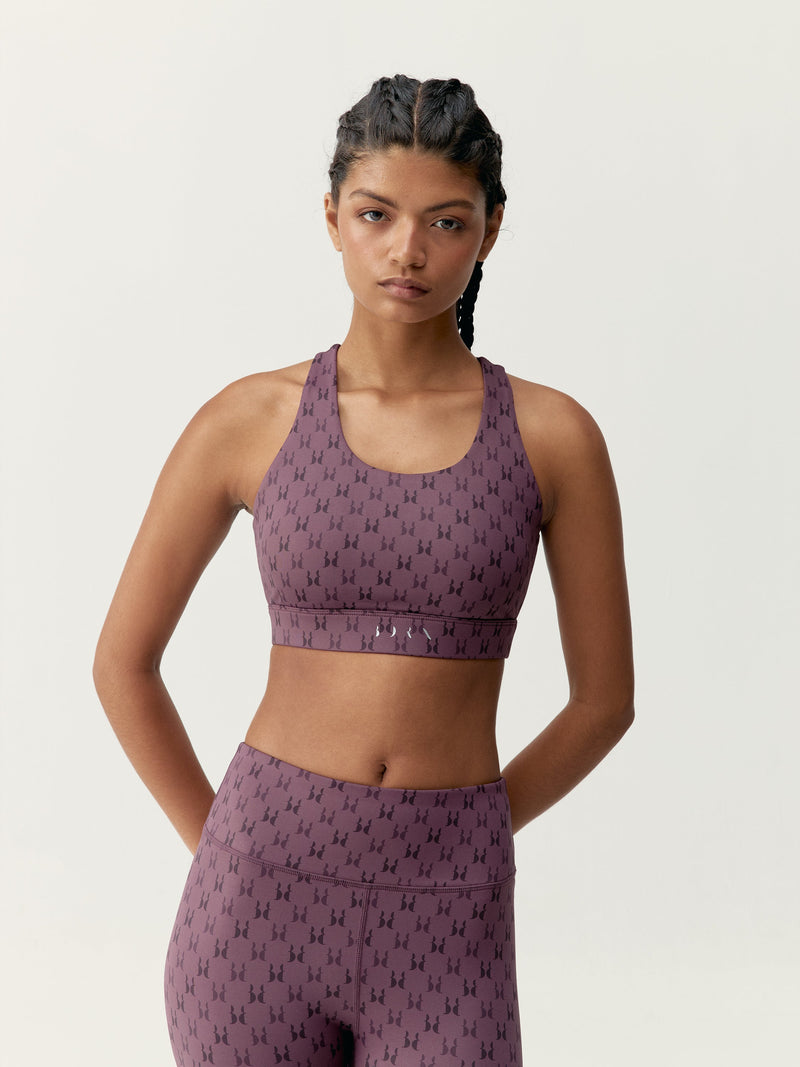 Top con monograma de color cereza oscuro - Mujer