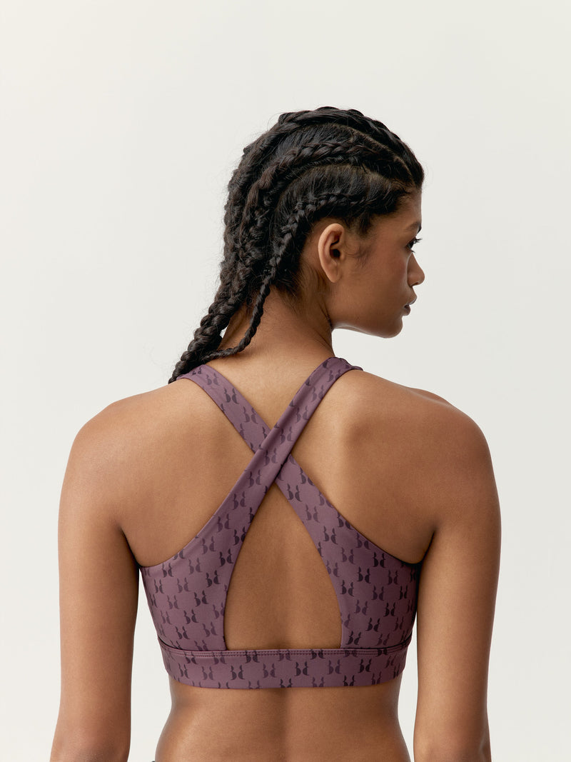 Top con monograma de color cereza oscuro - Mujer