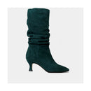 Mi-Bottes Ann Tuil Monsieur - Velours Vert Bouteille