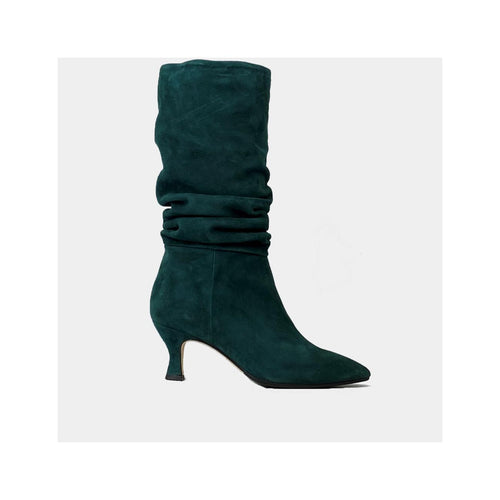 Mi-Bottes Ann Tuil Monsieur - Velours Vert Bouteille