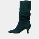 Mi-Bottes Ann Tuil Monsieur - Velours Vert Bouteille