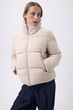 Plumífero Hombreches largo Montaigne - Beige - Mujer