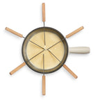 Cast Iron Fondue Set for 6 People - Beige