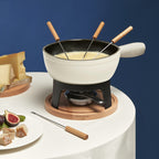 Cast Iron Fondue Set for 6 People - Beige