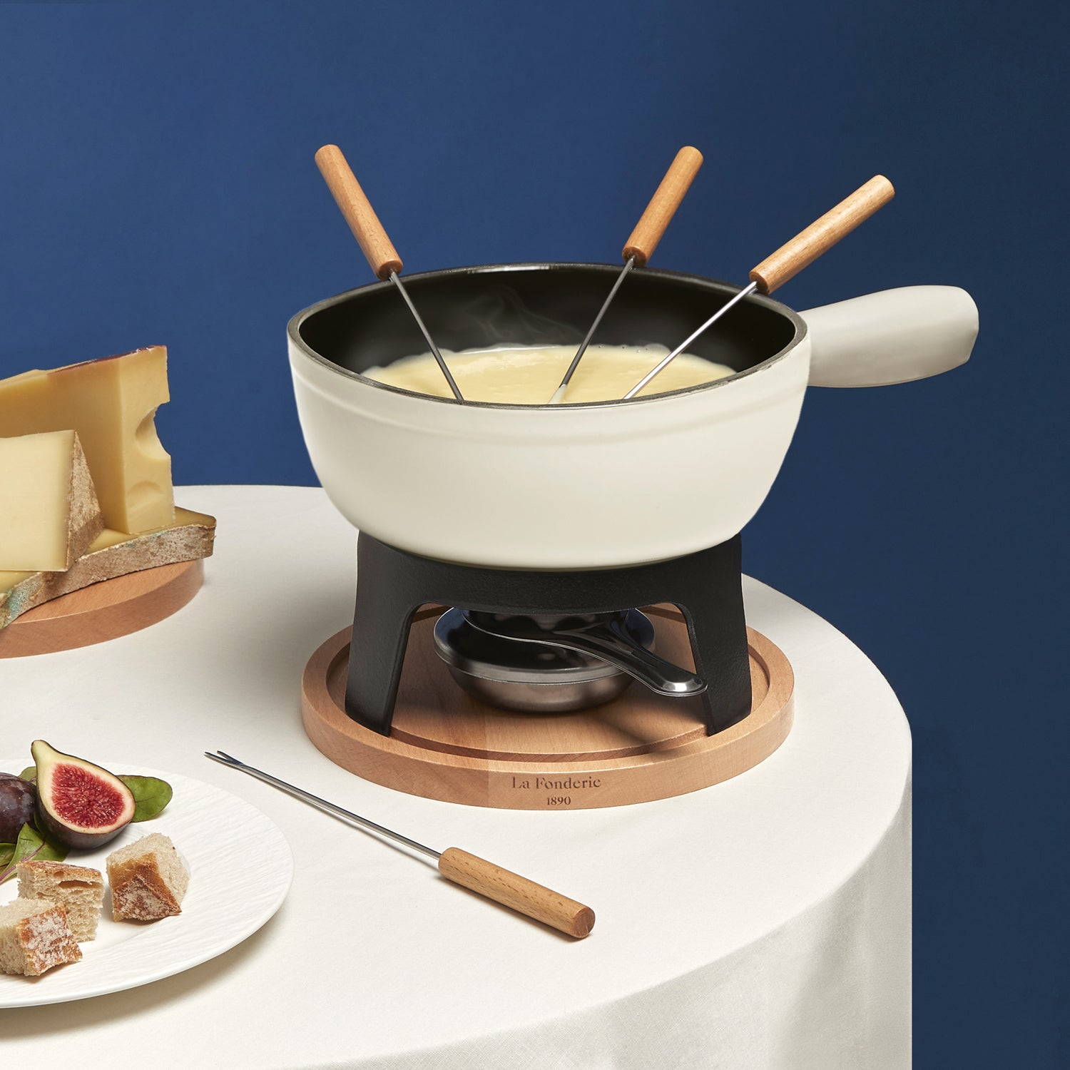 Cast Iron Fondue Set for 6 People - Beige