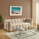 Canapé Droit Moody 3 Places - Tissu Lin Beige