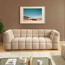 Canapé Droit Moody 3 Places - Tissu Lin Beige