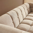 Canapé Droit Moody 3 Places - Tissu Lin Beige