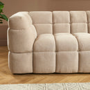 Canapé Droit Moody 3 Places - Tissu Lin Beige