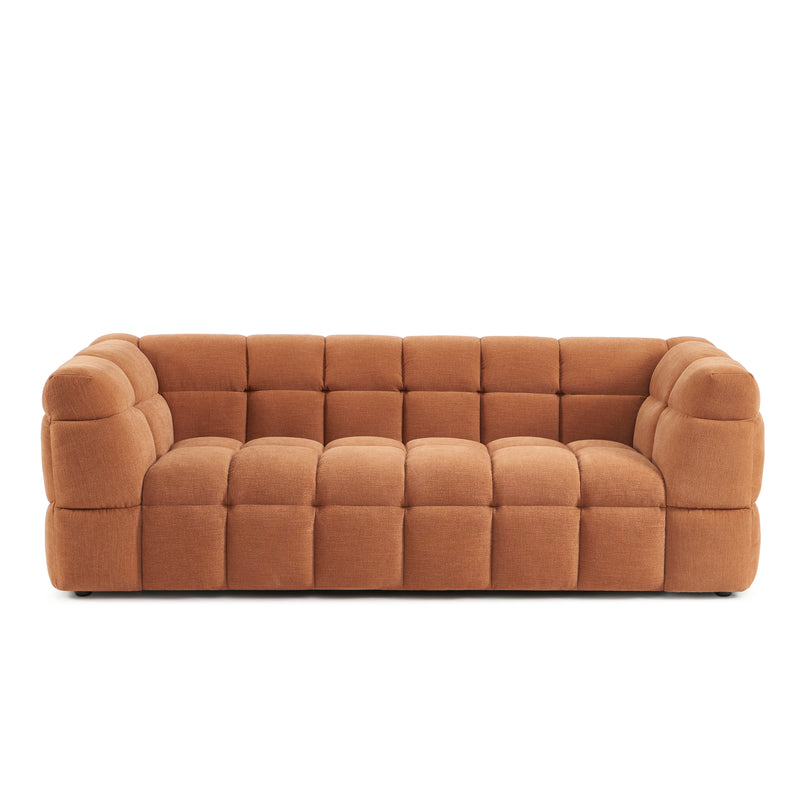 Canapé Droit Moody 3 Places - Tissu Lin Écureuil