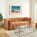 Canapé Droit Moody 3 Places - Tissu Lin Écureuil