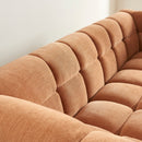 Canapé Droit Moody 3 Places - Tissu Lin Écureuil