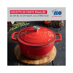 Elo Cherry Red Enamelled Cast Iron Casserole Dish - Red