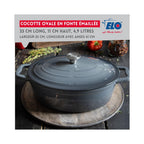 Cocotte Ovale En Fonte Émaillée Gris Classique Elo - Gris