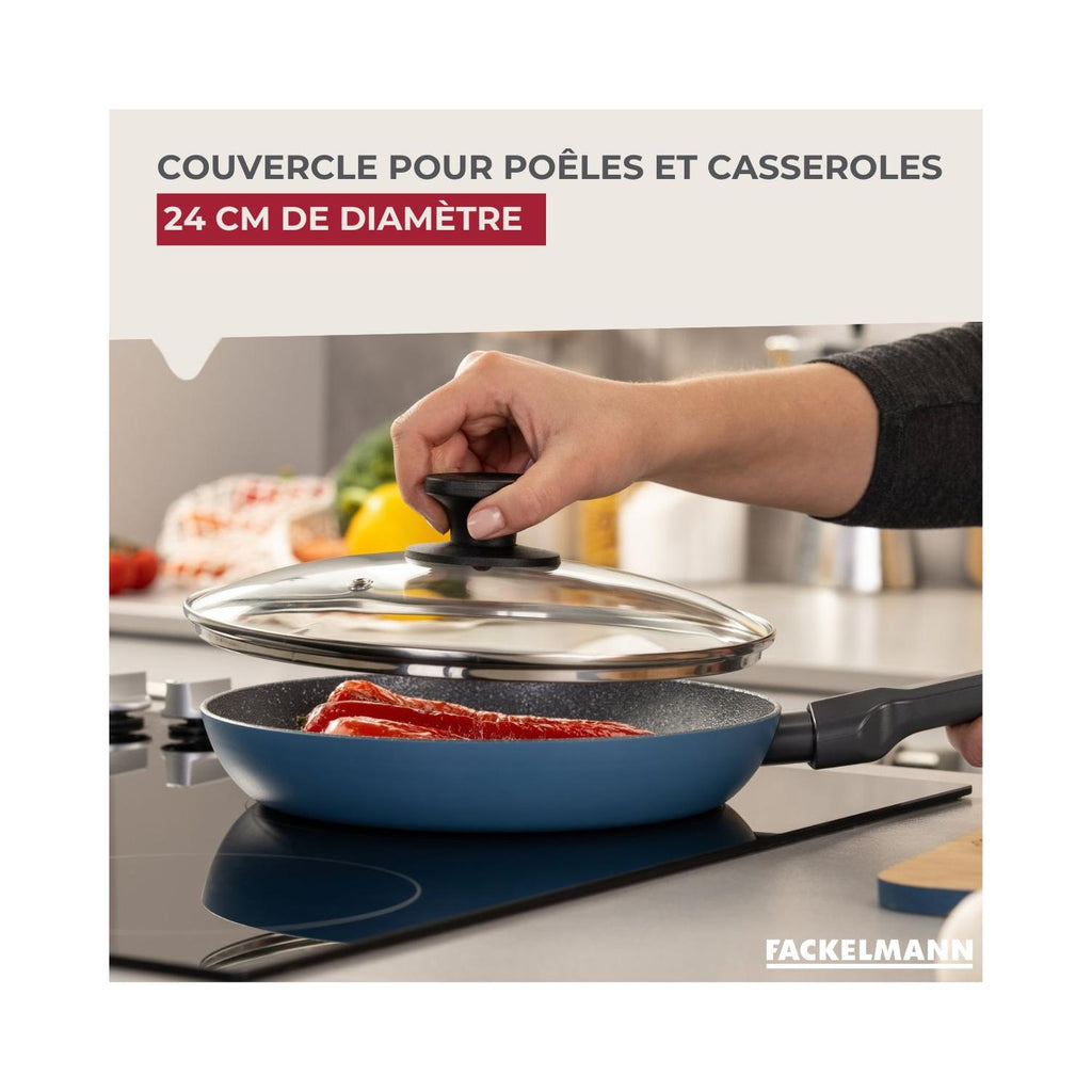 Couvercle De Cuisson En Verre Fackelmann - Transparent/Gris/Noir