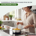 18/10 Triply Stainless Steel Saucepan Fackelmann Vita3 - Stainless Steel