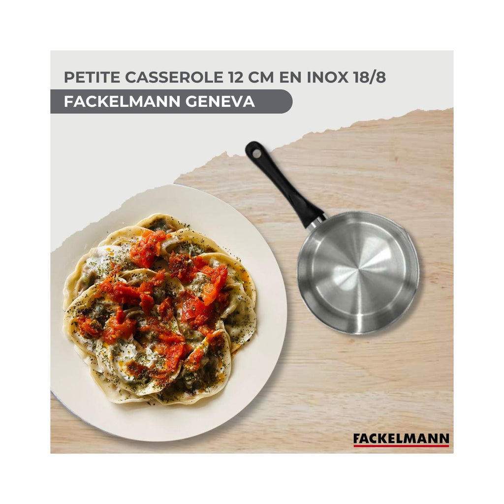 Fackelmann Geneva Stainless Steel Saucepan - Grey/Black