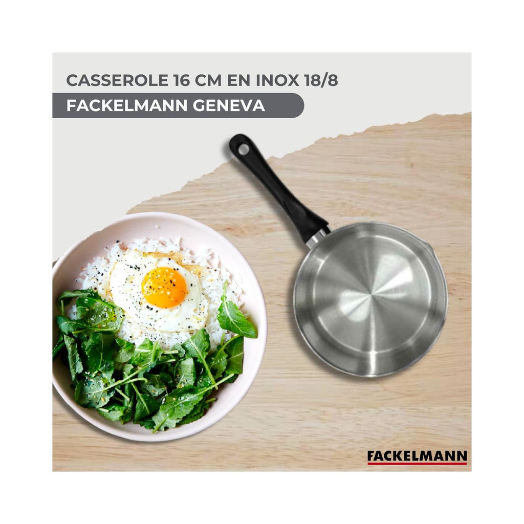 Fackelmann Geneva Stainless Steel Saucepan - Grey/Black