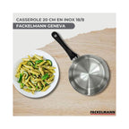 Fackelmann Geneva Stainless Steel Saucepan - Grey/Black