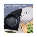 Wok In Ghisa Di Alluminio Con Rivestimento Antiaderente Ceramico Senza PFAS Fackelmann - Nero/Grigio