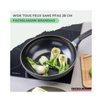 Aluminium Wok With PFAS-Free Ceramic Non-Stick Coating Fackelmann Brandao - Black/Green