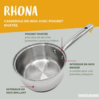 Set Of 4 Saucepans And 2 Frying Pans In Stainless Steel Fackelmann Rhona - Grey
