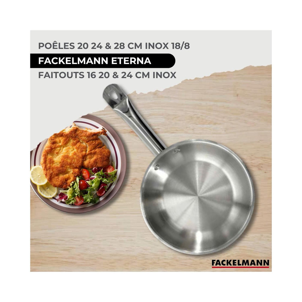 Batería De Cocina Con 3 Sartenes, 3 Cacerolas Y 6 Utensilios De Cocina Fackelmann Etherna Brillante Oxford - Inox