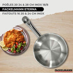 Batería De Cocina Con 3 Sartenes, 3 Cacerolas Y 6 Utensilios De Cocina Fackelmann Etherna Brillante Oxford - Inox