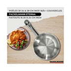 Batterie De Cuisine 3 Poêles Et Couvercles, 3 Faitouts Et 6 Ustensiles Fackelmann Eterna - Inox