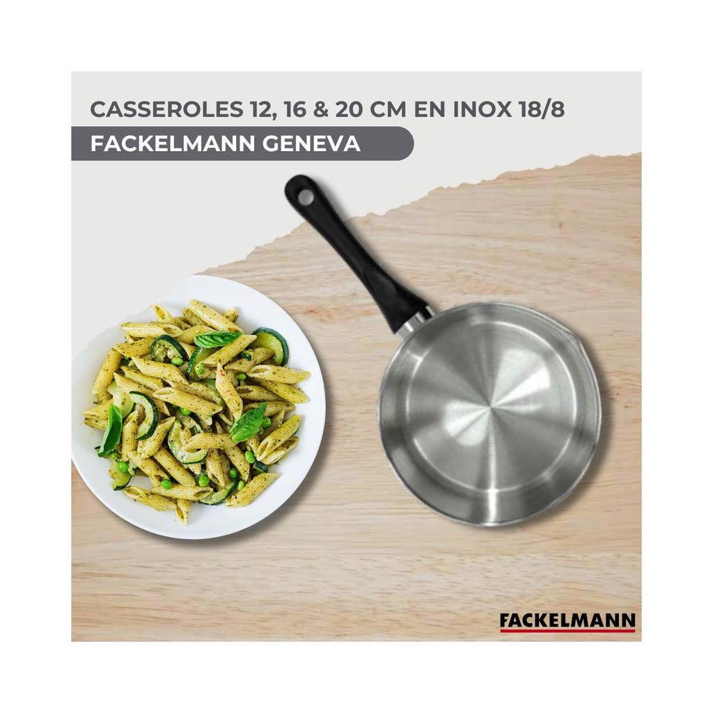 Set 3 Pentole In Acciaio Inox Fackelmann Geneva - Inox