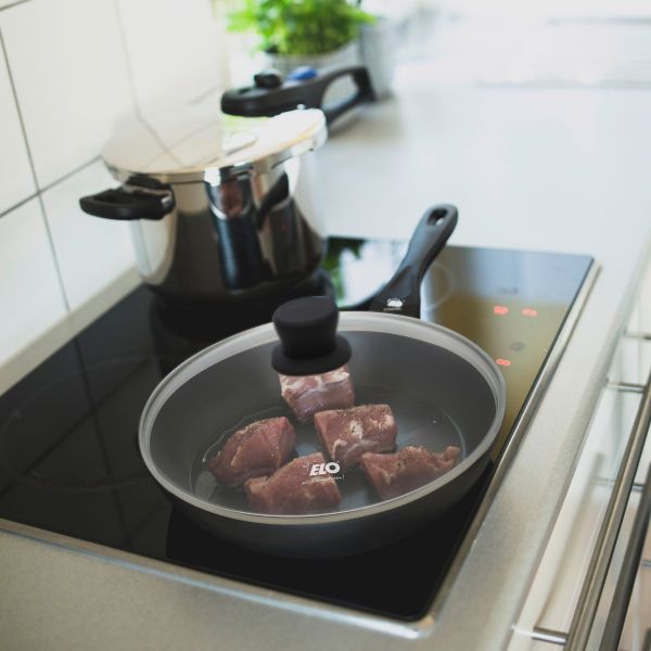 Elo PFAS-Free Ceramic Frying Pan with Lid - Grey