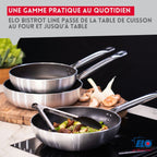 Set de 2 sartenes de cerámica sin PFAS Bistro Line Elo - Gris/Negro