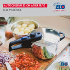 Olla A Presión Al Vapor De Acero Inoxidable 18/10 Elo Praktika - Inox/Negro