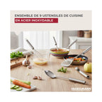 Ensemble De 9 Ustensiles De Cuisine Inox Fackelmann Ovale - Gris